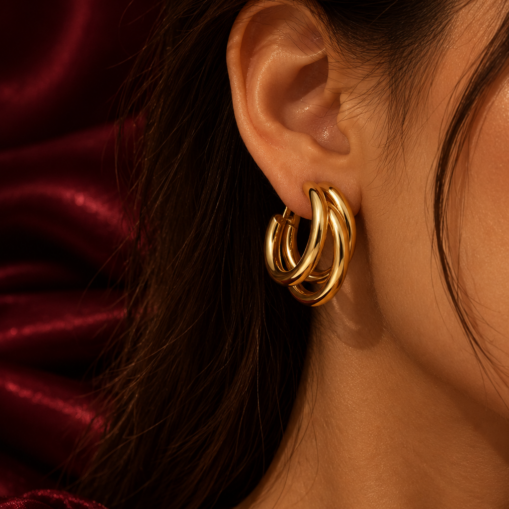Luxe Triple Hoops