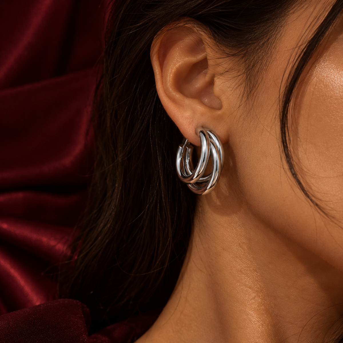 Luxe Triple Hoops